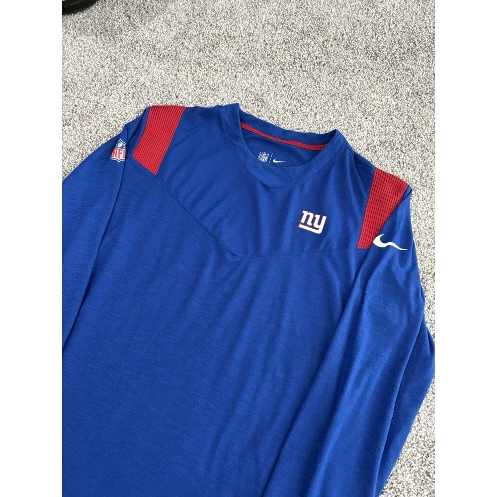 Nike New‎ York Giants NFL Dri-FIT Long Sleeve Shirt Blue Red Mens Large